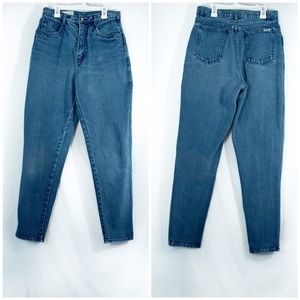 High waisted mom jeans dark wash waist size 28”